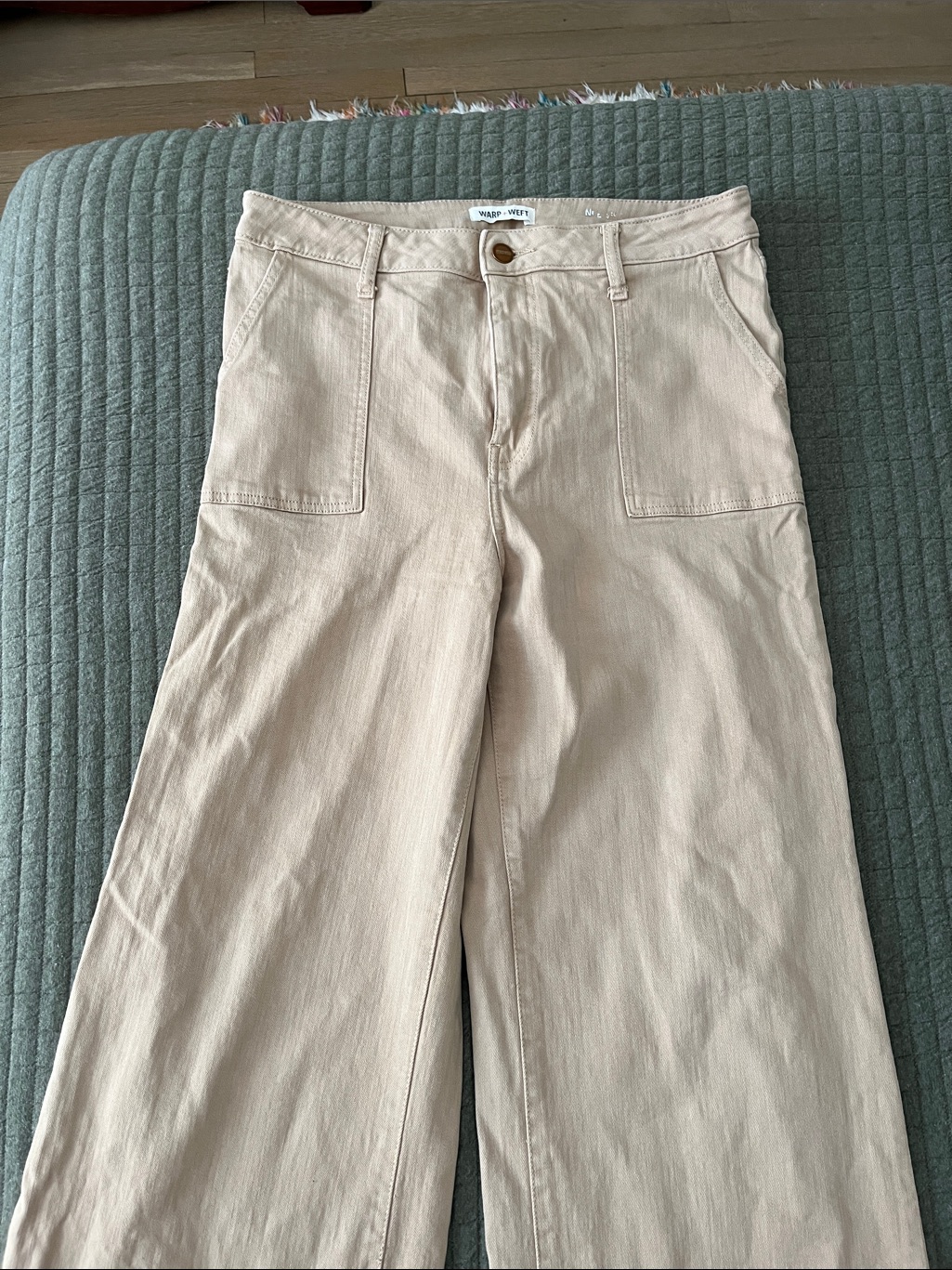 Warp + Weft Neutral Beige High-Rise Trousers